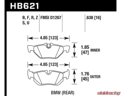 Hawk Performance DTC-70 BMW Rear - HB621U.638