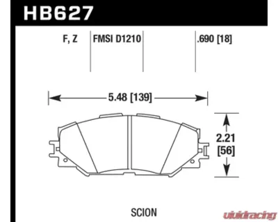 Hawk Performance HPS 5.0 Front - HB627B.690