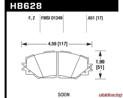 Hawk Performance HPS Scion Front 2005-2006 - HB628F.651