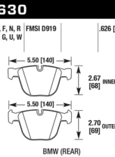 Hawk Performance DTC-70 BMW Rear                                     - HB630U.626 - Image 2