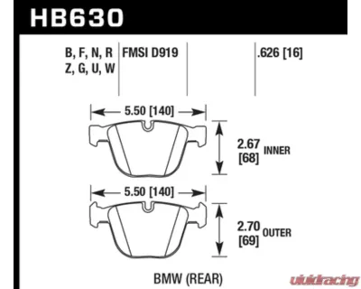 Hawk Performance DTC-70 BMW Rear - HB630U.626