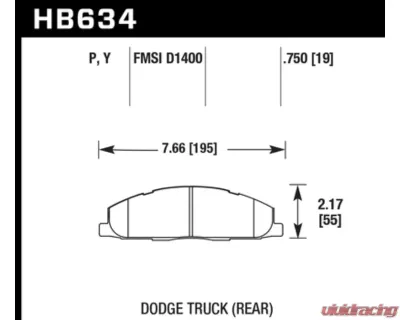 Hawk Performance LTS Rear - HB634Y.750