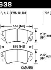 Hawk Performance HP Plus Chevrolet Front                                     - HB638N.702 - Image 2