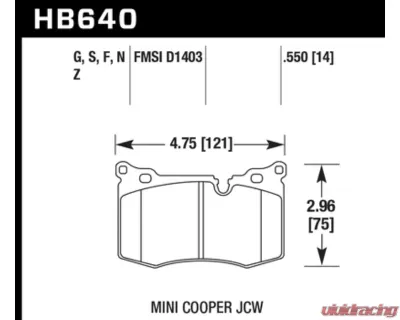 Hawk Performance HPS Mini Front - HB640F.550