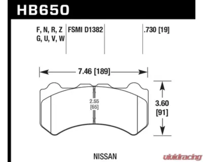 Hawk Performance DTC-50 Nissan GTR Front - HB650V.730