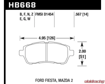Hawk Performance Blue 9012 Front - HB668E.567