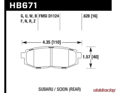 Hawk Performance DTC-60 Rear - HB671G.628