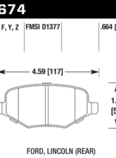 Hawk Performance HPS Rear                                     - HB674F.664 - Image 2