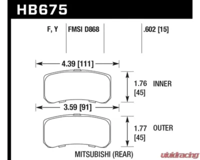 Hawk Performance LTS Rear - HB675Y.602