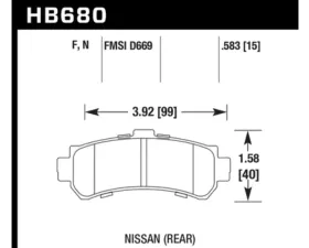 Hawk Performance HPS Nissan Rear 1.6L 4-Cyl