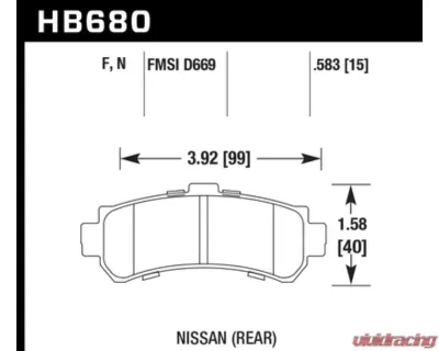 Hawk Performance HPS Nissan Rear 1.6L 4-Cyl - HB680F.583