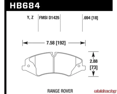 Hawk Performance LTS Land Rover Front - HB684Y.694