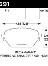 Hawk Performance DTC-60 Mazda Miata Front 2006-2014                                     - HB691G.644 - Image 2