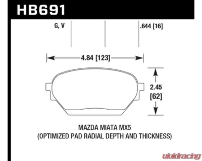 Hawk Performance DTC-60 Mazda Miata Front 2006-2014 - HB691G.644