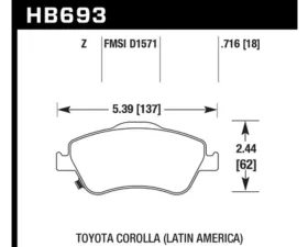 Hawk Performance PC Toyota Corolla Front 2007-2011