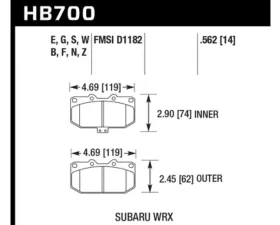 Hawk Performance HPS Subaru STI Front 2006-2007