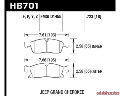 Hawk Performance LTS Front - HB701Y.723