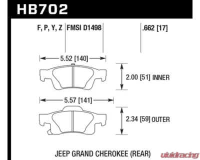 Hawk Performance LTS Rear - HB702Y.662