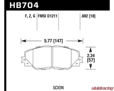 Hawk Performance PC Front - HB704Z.692