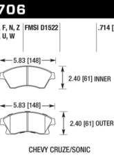 Hawk Performance DTC-60 Chevrolet Front                                     - HB706G.714 - Image 2