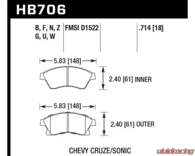 Hawk Performance DTC-60 Chevrolet Front - HB706G.714