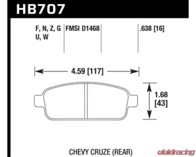 Hawk Performance DTC-60 Rear - HB707G.638