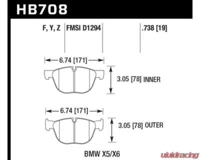 Hawk Performance PC BMW Front - HB708Z.738