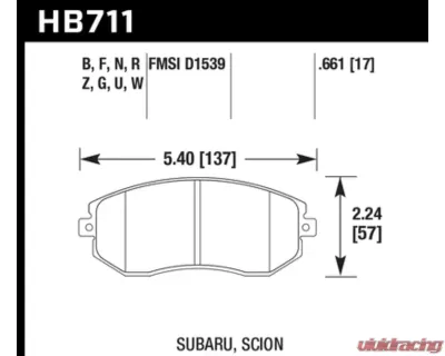 Hawk Performance HPS 5.0 Front - HB711B.661