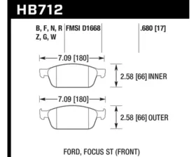 Hawk Performance HPS Ford Front 2.0L 4-Cyl