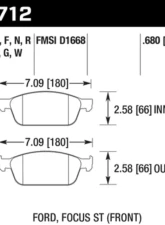 Hawk Performance HPS Ford Front 2.0L 4-Cyl                                     - HB712F.680 - Image 2