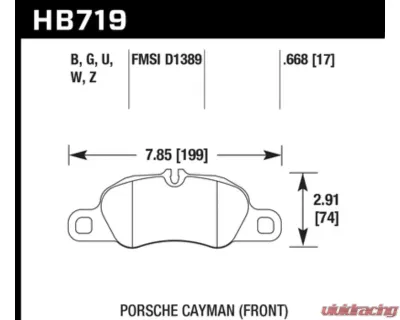 Hawk Performance DTC-70 Porsche Front - HB719U.668