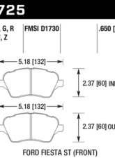 Hawk Performance DTC-30 Ford Front                                     - HB725W.650 - Image 2