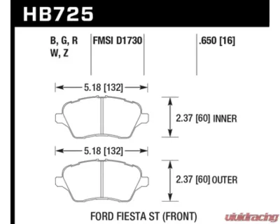 Hawk Performance DTC-30 Ford Front - HB725W.650