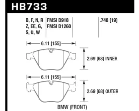 Hawk Performance DTC-60 BMW Z4 Front 2013 3.0L 6-Cyl