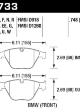 Hawk Performance DTC-60 BMW Z4 Front 2013 3.0L 6-Cyl                                     - HB733G.748 - Image 2