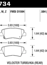 Hawk Performance DTC-30 Rear                                     - HB734W.584 - Image 2
