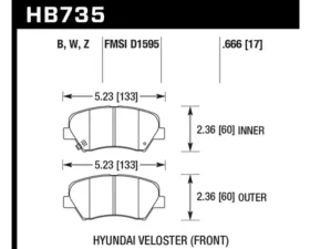 Hawk Performance PC Hyundai Front