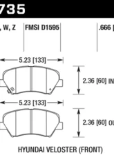 Hawk Performance PC Hyundai Front                                     - HB735Z.666 - Image 2