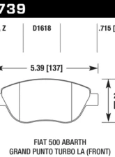 Hawk Performance HPS 5.0 Fiat 500 Front 2012-2013                                     - HB739B.715 - Image 2
