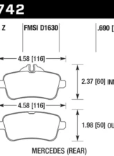 Hawk Performance HPS 5.0 Mercedes-Benz Rear                                     - HB742B.690 - Image 2