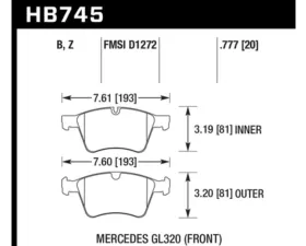 Hawk Performance PC Mercedes-Benz Front