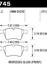 Hawk Performance PC Mercedes-Benz Front                                     - HB745Z.777 - Image 2