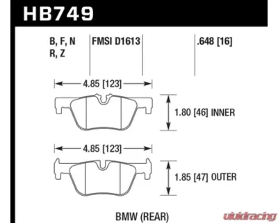 Hawk Performance HP Plus BMW Rear - HB749N.648