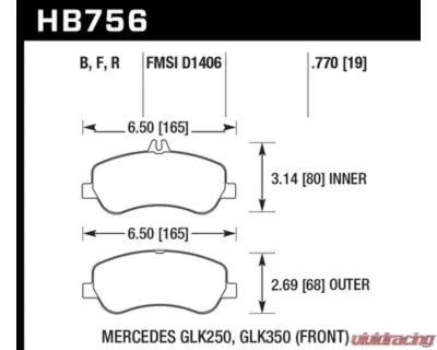 Hawk Performance HPS 5.0 Mercedes-Benz Front - HB756B.770