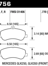 Hawk Performance HPS Mercedes-Benz Front                                     - HB756F.770 - Image 2