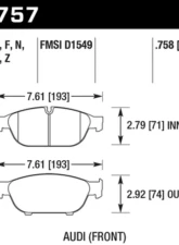 Hawk Performance PC Audi Front                                     - HB757Z.758 - Image 2