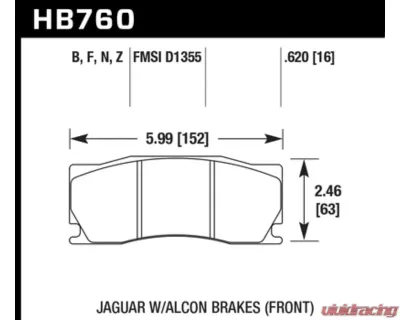 Hawk Performance PC Jaguar Front - HB760Z.620