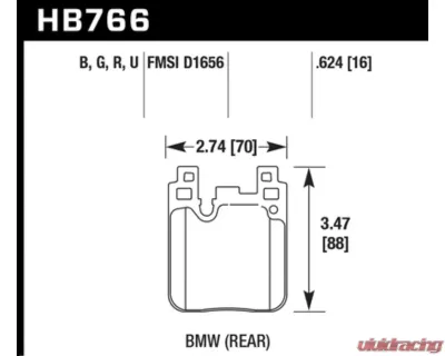 Hawk Performance HP Plus Rear BMW 2015-2021 - HB766N.624