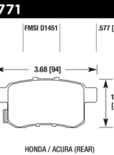 Hawk Performance HPS 5.0 Rear                                     - HB771B.597 - Image 2