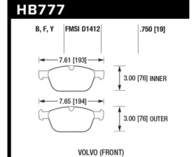 Hawk Performance LTS Volvo Front